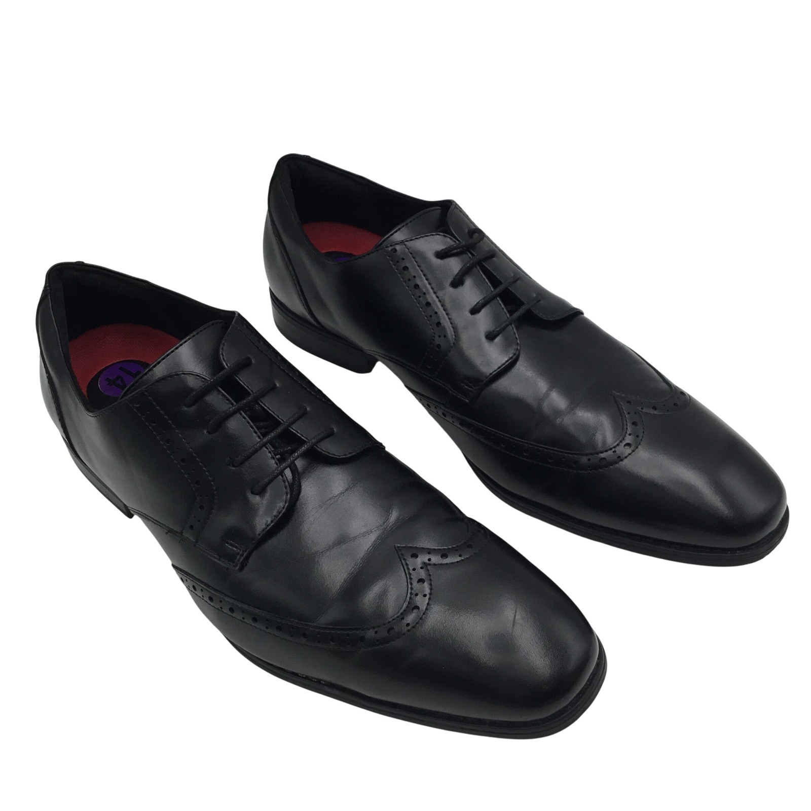 Stacy Adams Mens Black Wingtip Oxford Dress Shoes Redzone Size 14m